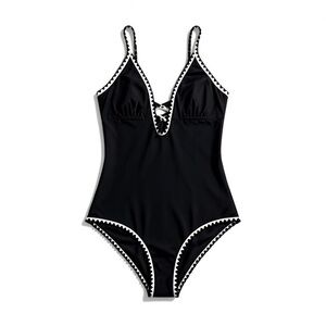 Elegant Black One-Piece Swimsuit Large NWT